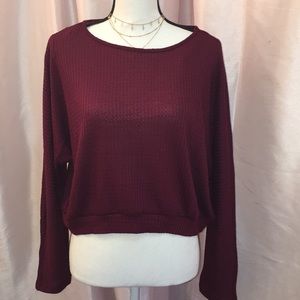 Burgundy Waffle Knit Shirt